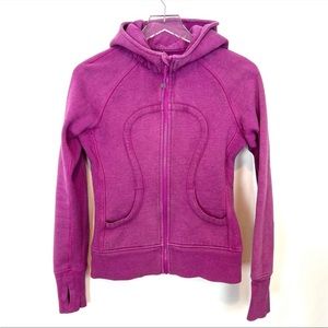 Lululemon hooded zip up scuba jacket pink 6